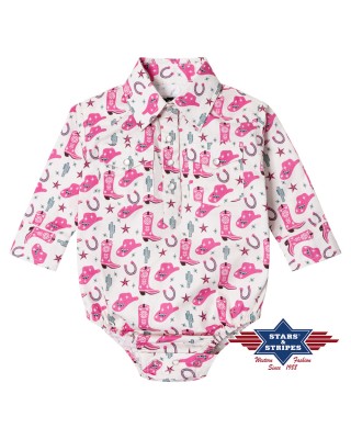 Stars & Stripes - Baby Cowgirl Babygrow Onesie