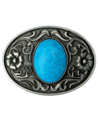 Belt Buckle - Blue Centre Stone
