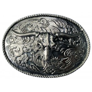 Belt Buckle - Rodeo Steer Silver