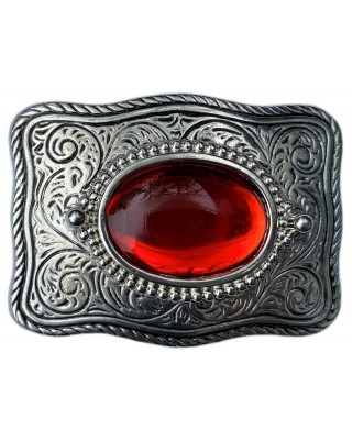 Belt Buckle - Curvy Rectangle Buckle Red Shell