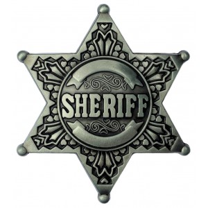 Belt Buckle - Sheriff Star Silver