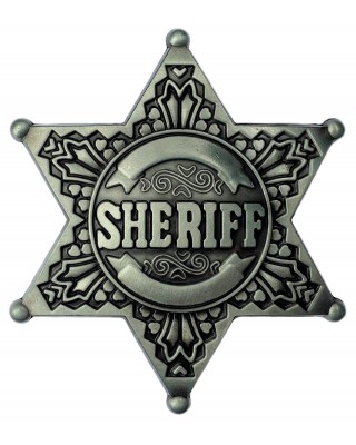 Belt Buckle - Sheriff Star Silver