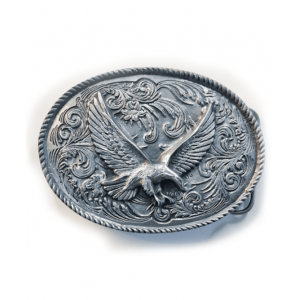 Belt Buckle -  Flying Eagle Flower Scroll