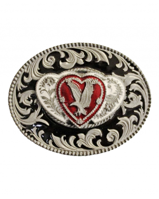 Belt Buckle - Eagle On Three Hearts
