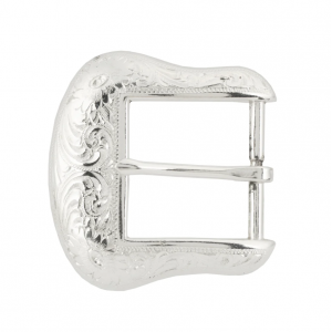 Belt Buckle - Engraved Floral Scroll