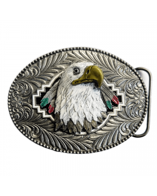 Belt Buckle - Bald Eagle Scroll