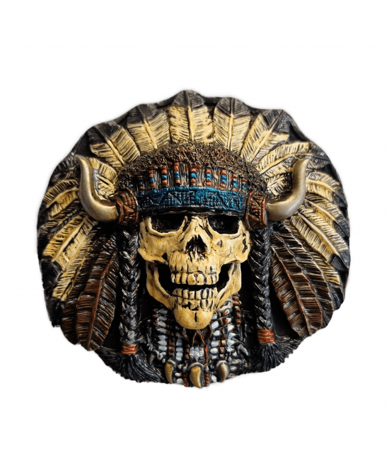 Belt Buckle - Native American Skull Belt Buckle - Native American Skull