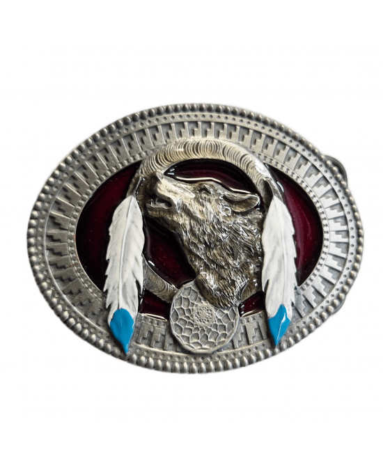 Belt Buckle - Wolf Feathers Dreamcatcher Belt Buckle - Wolf Feathers Dreamcatcher