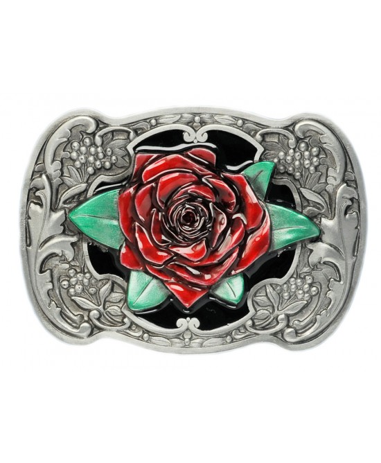 Belt Buckle - Western Rose