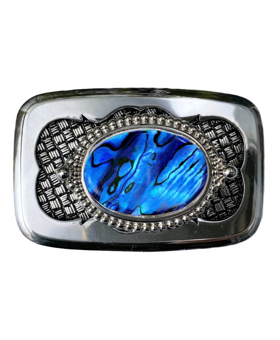 Belt Buckle - Blue Shell Silver Belt Buckle - Blue Shell Silver