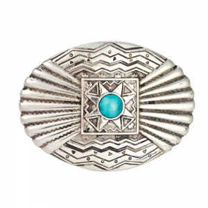 Belt Buckle -  Southwest Turquoise Stone Trophy