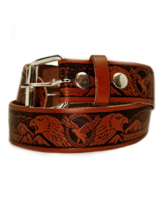 Leather Belt - Eagles Dark Brown