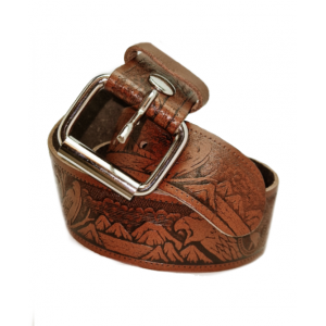 Leather Belt - Eagles Tan Brown 