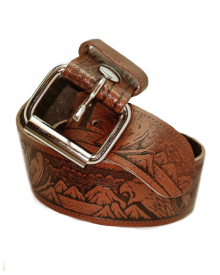Leather Belt - Eagles Tan Brown 