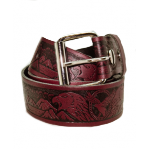 Leather Belt - Eagles Burgundy