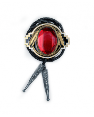 Bolo Tie - Red Stone Gold