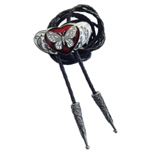 Bolo Tie - Butterfly Silver Hearts Bolo Tie - Butterfly Silver Hearts
