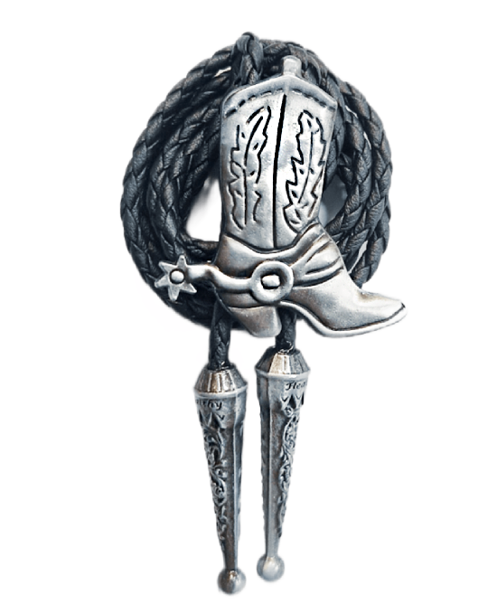 Bolo Tie - Cowboy Boot With Spurs Vintage Bolo Tie 