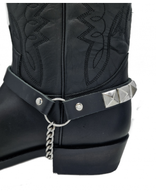 Boot Straps - Pyramid Square Black