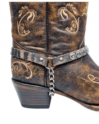 Boot Straps - Circular Stressed Brown