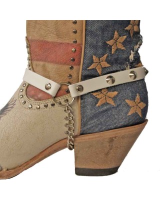 Boot Straps - Conical Stud White - Thin