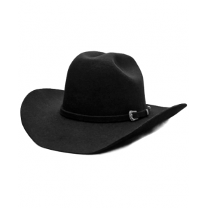Wool Buckle Black Hat 
