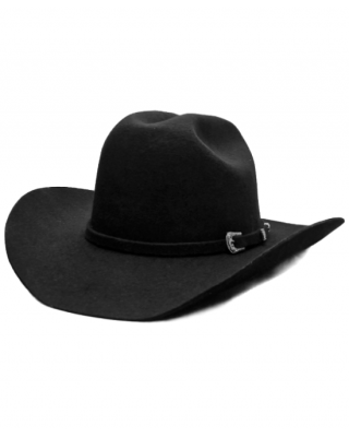 Wool Buckle Black Hat 