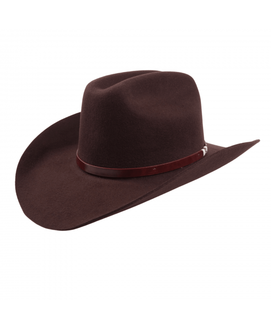 Wool Felt Western Brown Hat - Cognac Hatband Wool Felt Western Brown Hat - Cognac Hatband