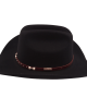 Wool Felt Western Black Hat - Cognac Hatband Wool Felt Western Black Hat - Cognac Hatband