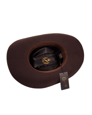 Wool Felt Western Brown Hat - Cognac Hatband
