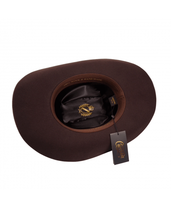 Wool Felt Western Brown Hat - Cognac Hatband Wool Felt Western Brown Hat - Cognac Hatband