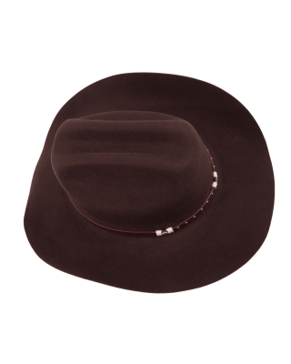 Wool Felt Western Brown Hat - Cognac Hatband