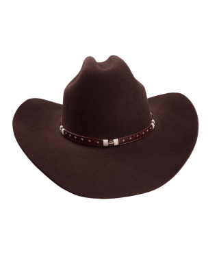 Wool Felt Western Brown Hat - Cognac Hatband