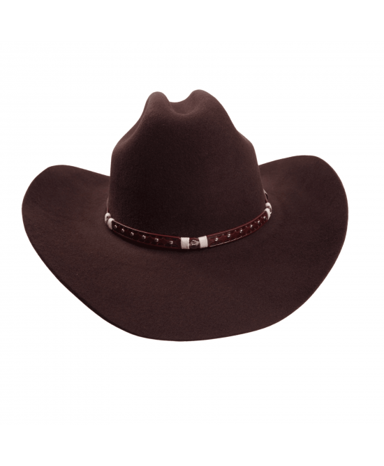 Wool Felt Western Brown Hat - Cognac Hatband Wool Felt Western Brown Hat - Cognac Hatband