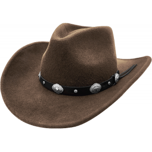 Wool Brown Concho Hat