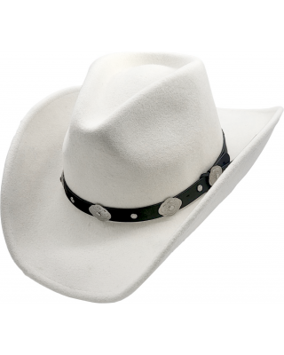 Wool White Concho Hat