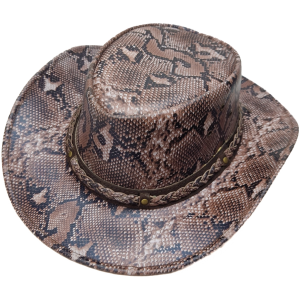 Leather Western Hat  Snake Print