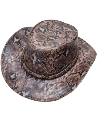Leather Western Hat  Snake Print