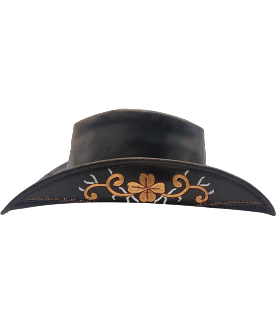 Leather Western Hat - Flowers
