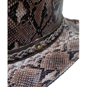 Leather Western Hat  Snake Print