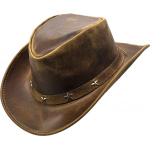 Leather Western Hat - Stars