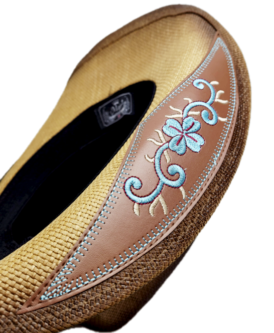 Straw Western Hat Brown with Turquoise Stone