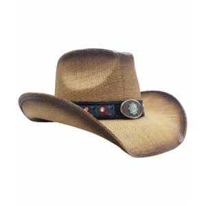 Straw Western Flower Concho