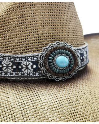 Straw Western Turquoise