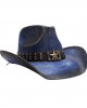 Straw Western Hat Star Blue