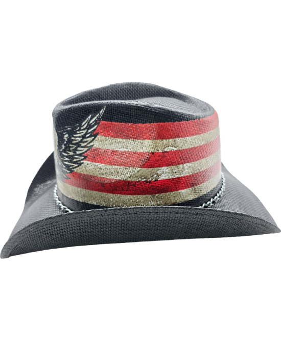 Straw Western Skull US Flag Straw Western Skull US Flag