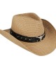 Straw Western Hat - Steer with Brown Hatband