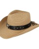 Straw Western Hat - Steer with Brown Hatband