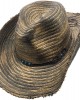 Straw Western Hat with Turquoise Beads - Distressed Beige Straw Western Hat with Turquoise Beads - Distressed Beige