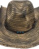 Straw Western Hat with Turquoise Beads - Distressed Beige Straw Western Hat with Turquoise Beads - Distressed Beige